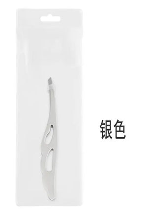 New Stainless Steel Oblique Mouth Eyebrow Clip Trimming Eyebrow Tweezers Feather Clip Beauty Tool
