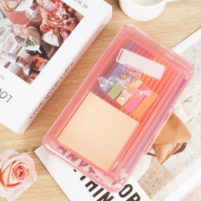 Plastic Pencil Box, Large Capacity Pencil Case, Double-Layer Pencil Boxes for Adults, Colored Pencil Case, Hard Crayon Box Stor
