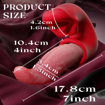 Tongue Vibrator Adult Rose Sex Toys Dildo for Women with 10 Vibrating Swinging G Spot Clit Stimulator Adult Supplies for Female