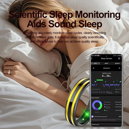2026 Heart Smart Ring For Men Women  Rate Blood Pressure Monitor  Smartring 5ATM Waterproof Health Multi Sports Thin HR02 Ring