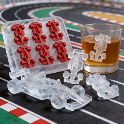 6-Cavity 3D Formula Racing Car Ice Mold F1 Silicone Chocolate Jelly Tray DIY Baking Tool Race Car Ice Cube Maker for Tumbler