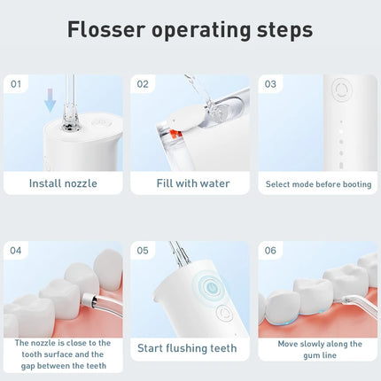 Original New MIJIA Portable Oral Irrigator F300 Dental Water Jet Water Flosser Teeth Whitening Bucal Tooth Cleaner Waterpulse