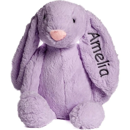 Personalized Cute Plush Bunny Super Soft Custom Stuffed Animal with Embroidered Name on Ear Ideal for Birthday Kid Children Gift
