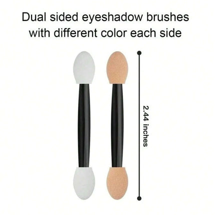 100/120/200Pcs Double-Headed Eyeshadow Brush, Disposable Dual Sided Eyeshadow Brush Double Ended Sponge Applicator Oval Tipped
