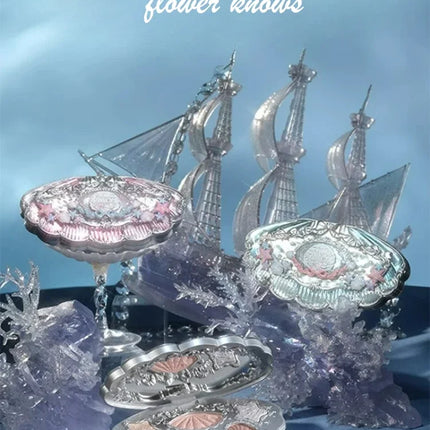 Flower Knows Shells Jewel Collection 6Colors Eyeshadow Palette Matte Pearl Sea Metallic High-Pigment Long-lasting Makeup