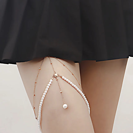 Bohemian Elastic Band Leg Thigh Chain Women Beach Sexy Long Tassel Harness Multilaye Adjustable Body Jewelry Summer Holiday Gift