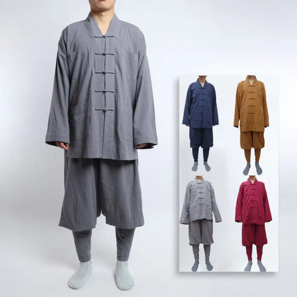 Chinese Traditional Clothings for Monk Costume Buddhist Clothing Monk Robe Taoism Tibetan Clothes Meditation Zen Shaolin Hanfu