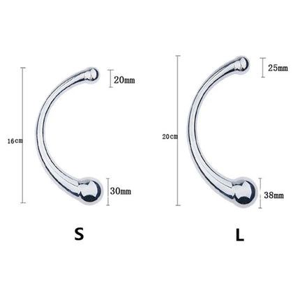 Double Ended Anal Hook Butt Plug Stainless Steel G Spot Wand Prostate Massage Stick Vagina Stimulator Sex Toys for Men Women 18+