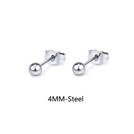 1 Pair/18 Pairs Hypoallergenic Small Stud Earrings Women Men Stainless Steel Ball Stud Earrings Set Cartilage Piercing Jewelry