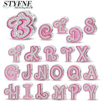Real Sterling Silver 925 Letter Alphabet Charm A-Z Name Bead Fit Original Charms Bracelet Pendant Sterling Silver 925 Charm