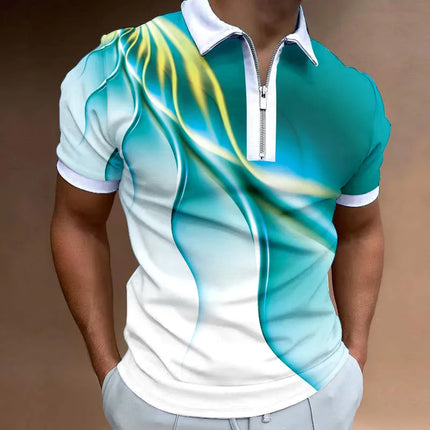 Fashion Tie-dye Gradient Men's Polos T-Shirts 6XL Big Size Short Sleeve 3D Printed Street Trend POLO Tee Summer Casual Pullovers