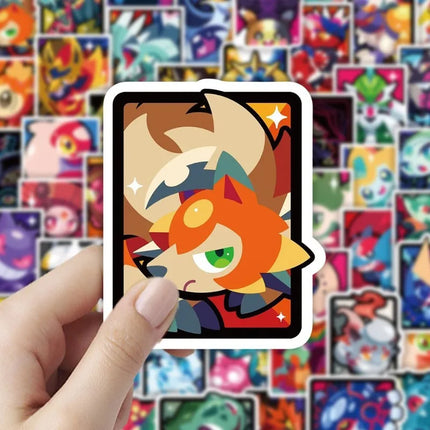 60Pcs Pokemon Bold Color Block Stickers Pikachu Cute Pocket Monster Decals for DIY Crafts Kids Toys & Gifts