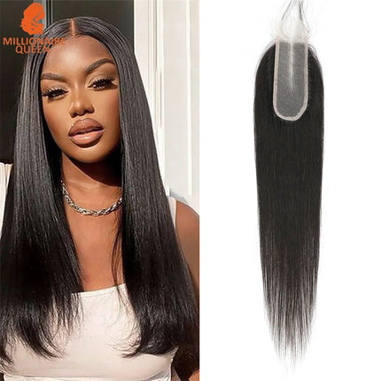 Millionaire Queen 2x6 Deep Parting HD Lace Closure Frontal Only Melt Skin Straight Hair Kim K Closure Pre Plucked Virgin Hair