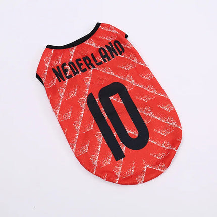 Sport Team Dog Vest Mesh Fabric Thin Style Cool Breathig Dog Vests Teddy Pug Golden Retriever Shiba Clothing Cat Dog Pet Clothes