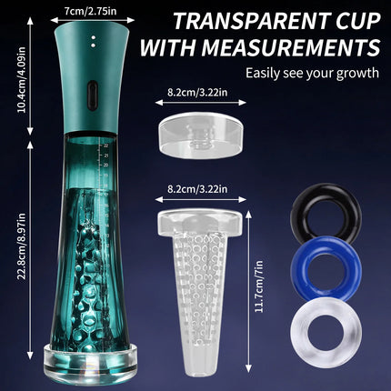 Male Masturbator Penis Pump Enlarger Transparent Visual Male Sex Toys for Men APP Control Vibrating Vacuum Suction Glans Trainer