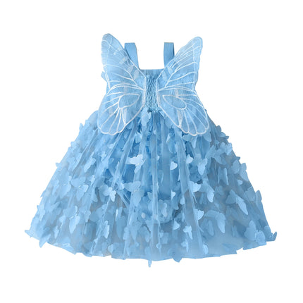 Pudcoco Infant Newborn Baby Girls Rompers Dress, Sleeveless Pleated Butterfly Tulle Patchwork A-line Dress for Party 0-24M