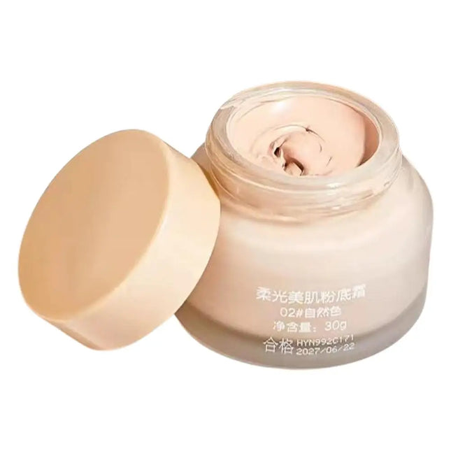 Soft Glow Foundation Cream Waterproof Sweat-Resistant Long-Lasting Makeup Concealing Moisturizing Liquid Foundation