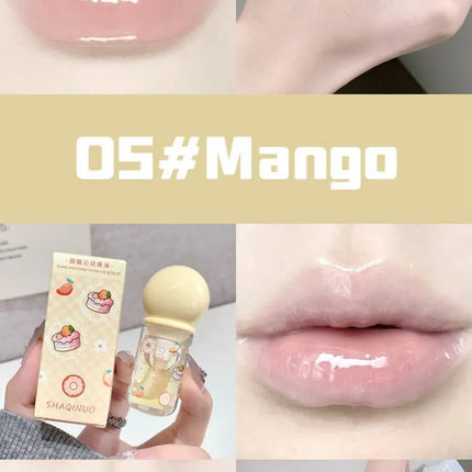 Shaoinuo Fruit-Flavored Lip Oil - Christmas Gift, Moisturizing and Nourishing, Long-Lasting, Non-Sticky and Glossy, Plumps Lips, Lip Balm Specifically for Students, Everyday Nude Makeup, Holiday Gift