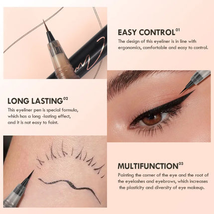 Waterproof Long-lasting Eyeliner Pen Ultra-fine Liquid Eye Liner Black Brown Smooth Quick Drying Eyeliner Pencil Eye Makeup