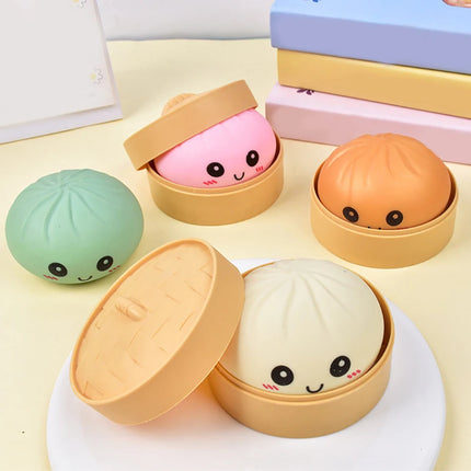 Colorful  Dumpling Squishy - Blind Box Mysecret Bun Fidget Toy Soft TPR Material Stress Relief Unboxing Surprise Random Style