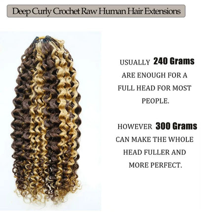 4/27 Highlight Feather Crochet Hair Dark Brown and Blonde Jerry Curly Hair Extensions  Human Hair Crochet Knotless For Braiding