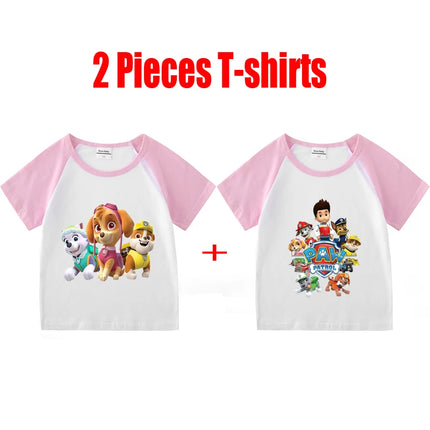 Child T-Shirt for Boys Girls Kids Shirts Baby Short Sleeve PAW Patrol Print T-Shirt Toddler Cotton Cartoon Tee Tops Clothing
