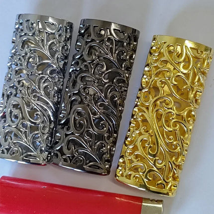 Retro Metal Lighter Case Sleeve Cover with Hollow Out Design for BIC J6 A Perfect Smoking Accessory Gift