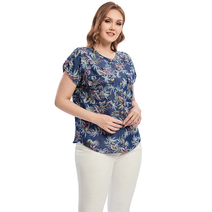 Women Plus Size Woven Spring And Autumn Denim Fashion Shirt