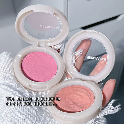HERORANGE Monochrome Peach Face Blush Palette Mineral Pigment Cheek Blusher Powder Makeup Professional Contour Shadow Blusher