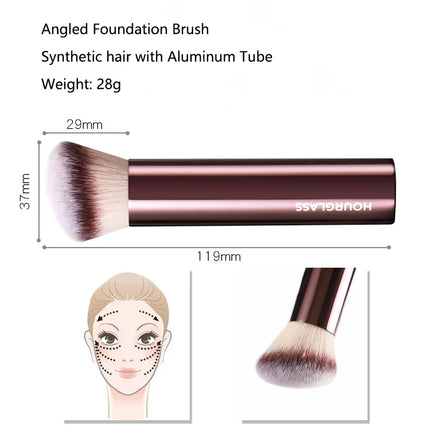 1pcs Angled Foundation Makeup Brush Powder Foundation Make Up Brushes Metal Handle Aluminum Tube Hourglass High quality cosmetic