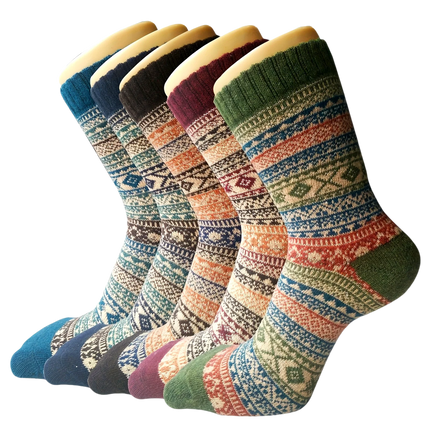 1/2/5 Pairs Women's Autumn Winter Wool Socks Warm Soft Mid Length Socks Ultra Thick Women's Antifreeze Cashmere Short Socks
