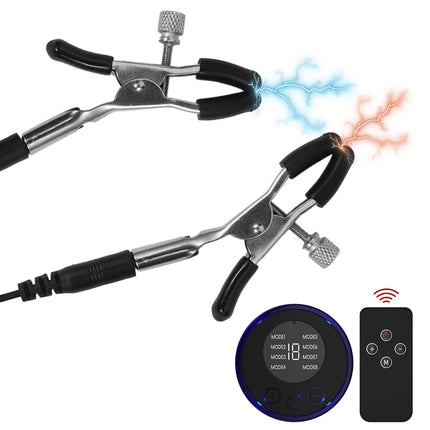 Electric Shock Nipple Clamps Breast Massager Stimulator BDSM Toys Bondage Clitoris Labia Clamp Slave Sex Toys Women Adult Games