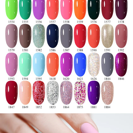 Arte Clavo Solid Color Gel Nail Polish 15ml Soak Off UV LED Gel Semi-Permanent Glitter Polish For Manicure Nail Art Salon Gel