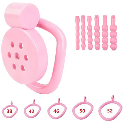 New 2026 Male Penis Chastity Cage Set Small Chastity Cage 5 Cock Rings With Urethral Sound Plug Penis Bondage Slave Man Sex Toy