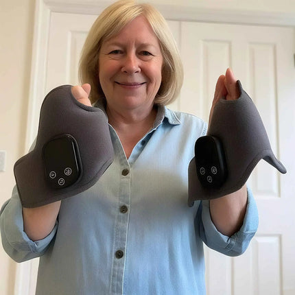 Emeka 3-in-1 Electric Ankle Massager 5 Level Heating Vibration for Eliminate Foot Pain Swelling Poor Circulation Brace Massager