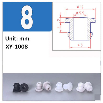 Black Silicone Rubber Snap-on Grommet Hole Plugs End Caps Bung Wire Cable Protect Bush 4.5mm-30mm