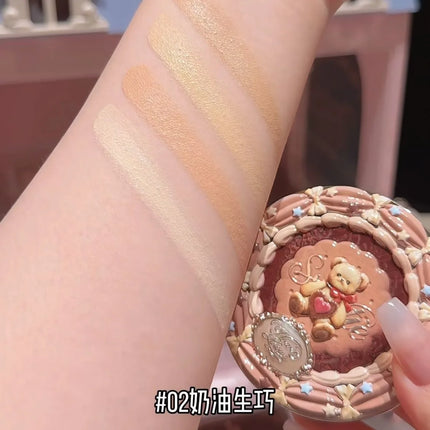 FLOWER KNOWS THE SWEETIE BEAR 4-Color Concealer Brighten Palette Covering Dark Circles Full Coverage Contouring Foundation