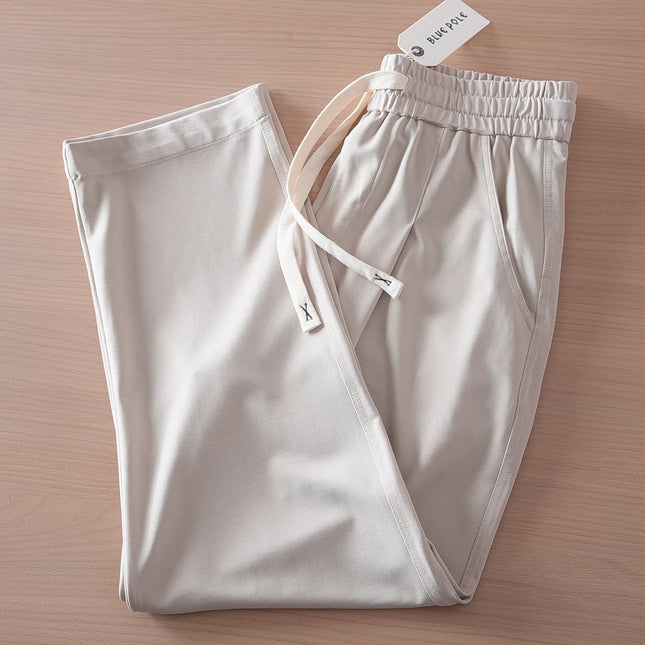 2025 Summer New Style Lightweight Breathable Smooth and Loose Straight Sweatpants Draped and Elastic Home Men's Casual Pants