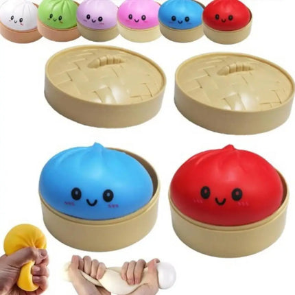 Simulated Dumpling Squishy Toy Soft Steamed Bun Squeeze Toy Funny Dumpling Twist Toy Stress Relief For Daily Use For Adults Kids