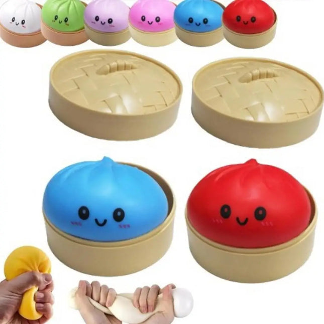 Simulated Dumpling Squishy Toy Soft Steamed Bun Squeeze Toy Funny Dumpling Twist Toy Stress Relief For Daily Use For Adults Kids