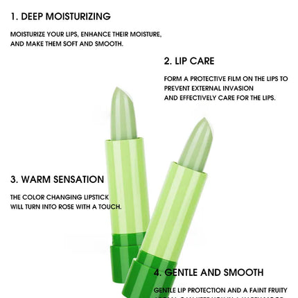 1Pc Moisturizing Aloe Color Changing Lipstick Long Term Moisturizing and Moisturizing Lipstick Lip Color Lip Care