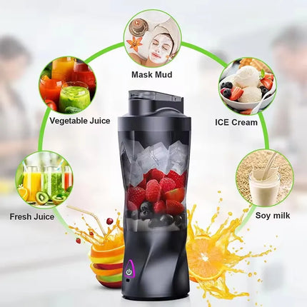 New Electric Portable Juicer Fresh Fruit Mixer 700ML Multifunctional USB Rechargeable Shakes Smoothie Blender Outdoor Mixing Cup