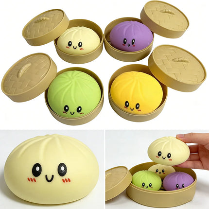 Giant Squishy Dumplings Stress Relief Fidget Toy Colorful Simulation Food Steamed Stuffed Bun Dough Toys Slow-rise Squeeze Toy