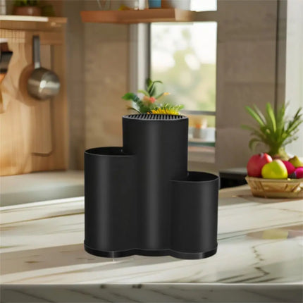 Multifunctional Universal Knives Holder 2/3 Grid Plastic Kitchenware Drain Rack Black/White Flatware Storage Box Fork