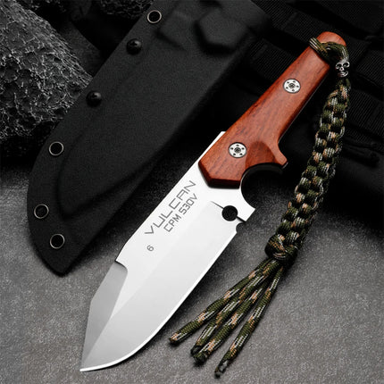 High quality steel fixed blade, outdoor camping knife with high hardness stainless steel integrated keel and sheath, emergency p