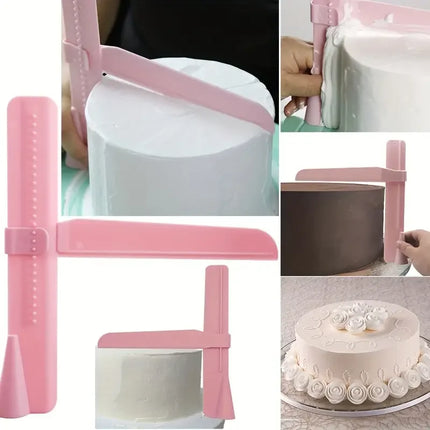 1 Cream Cake Smoother with Adjustable Height,Fondant Plastic Scraper,Smoothing Tool for Smoothing the Edges Plastic Scraper Tool