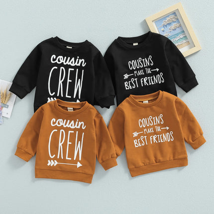 Citgeett Autumn Toddler Boy Girl Pullover Sweatshirt Casual Letter Printed Long Sleeve Tops Fall Spring Clothes