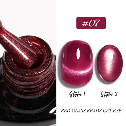 Cat Eye Enamel Ruby Glass Beads Nail Polish 9-Color Pop Cat Eye Enamel Solid Color Nail Polish Nail beauty Not Easy To Fade
