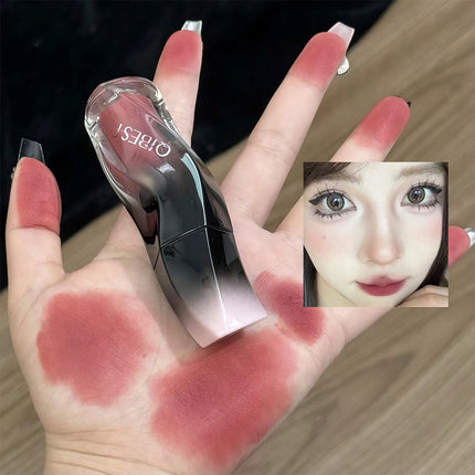 QIBEST 1PC Sexy Red Women's Lipstick Long Lasting Waterproof Liquid Lipstick Matte Lip Mud Non-Stick Cup Lip Gloss Tint Makeup