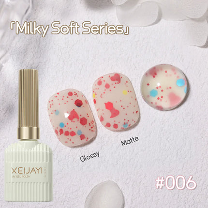 Milk White Glitter Nail Polish Gel Milk White Oreo Super Glitter Slice Cheese Nail Polish Internet Celebrity Style DIY Nail Glue